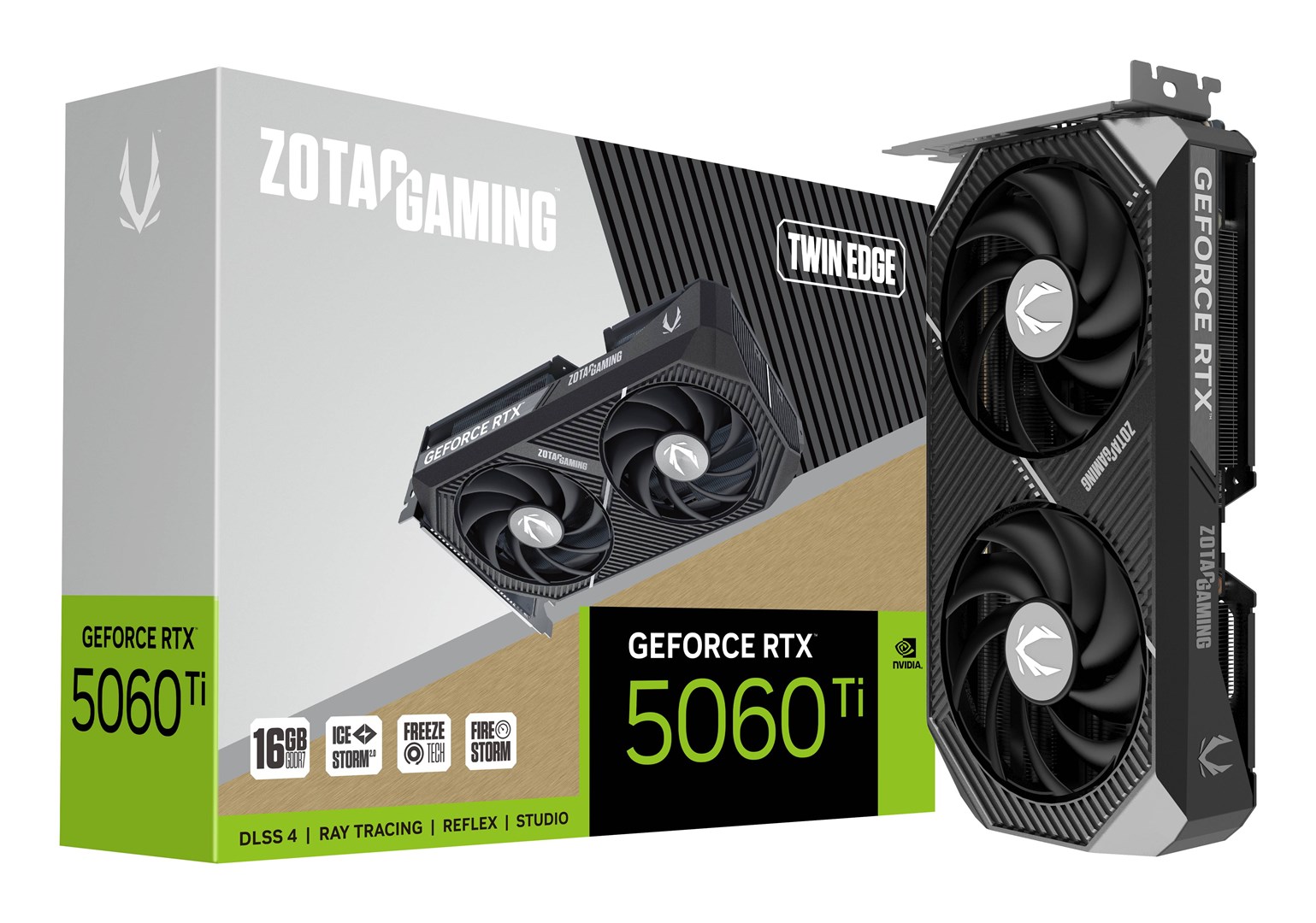 SCHEDA VIDEO PCI-EXPRESS ZOTAC RTX 5060 TI TWIN EDGE OC, 8GB DI MEMORIA GDDR7, DUAL FAN, 3XDISPLAY PORT E 1XHDMI, ZT-B50610H-10M